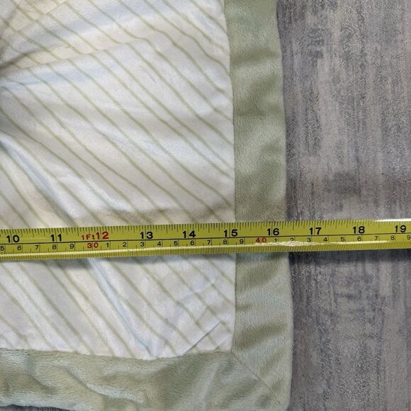 Piccolo Bambino Green Bear Striped Plush Lovey Baby Security Blanket Toy - Picture 3 of 8